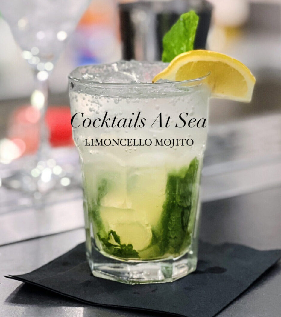 limoncello mojito recipe in a glass with ice