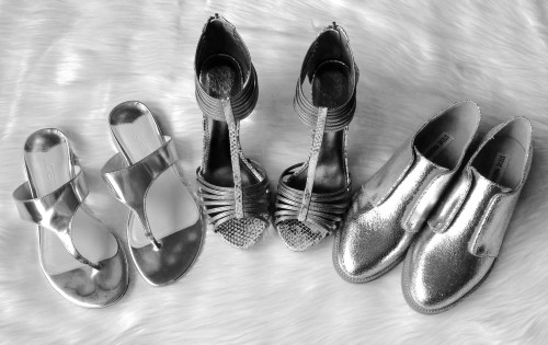 silver shoes