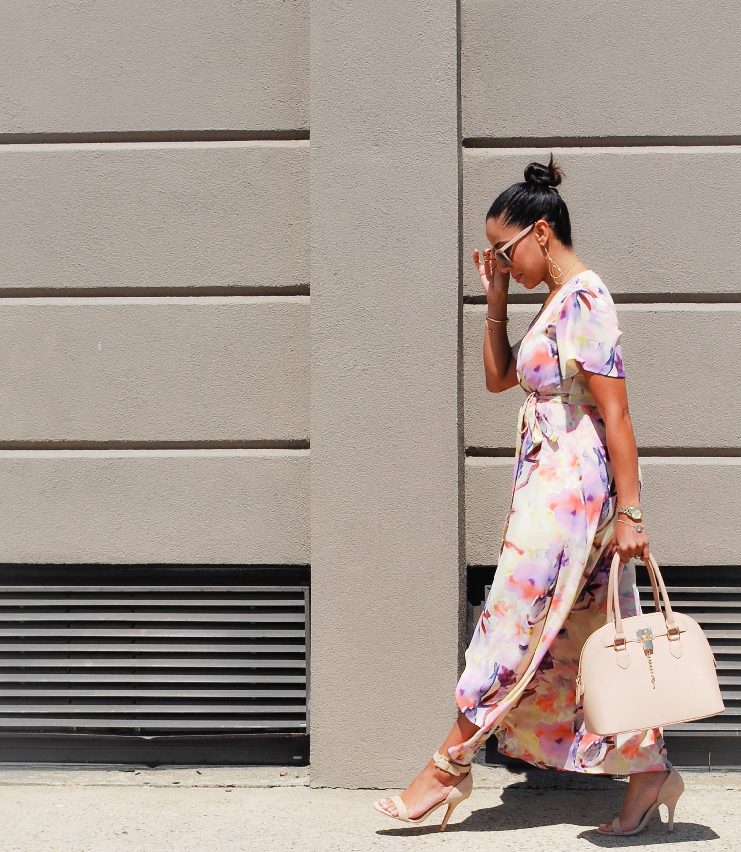 This Season's Gold // Spring floral maxi dress