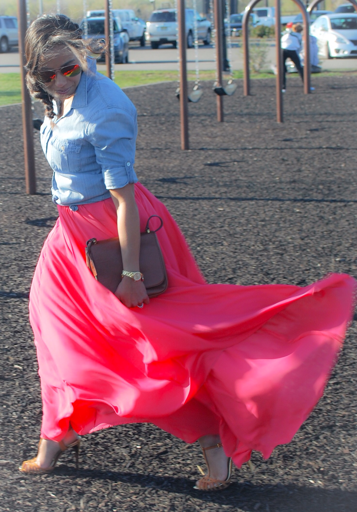 Hot Pink and Chambray