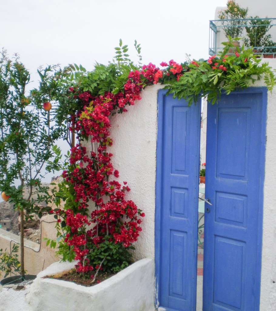 Blue Doors in Santorini