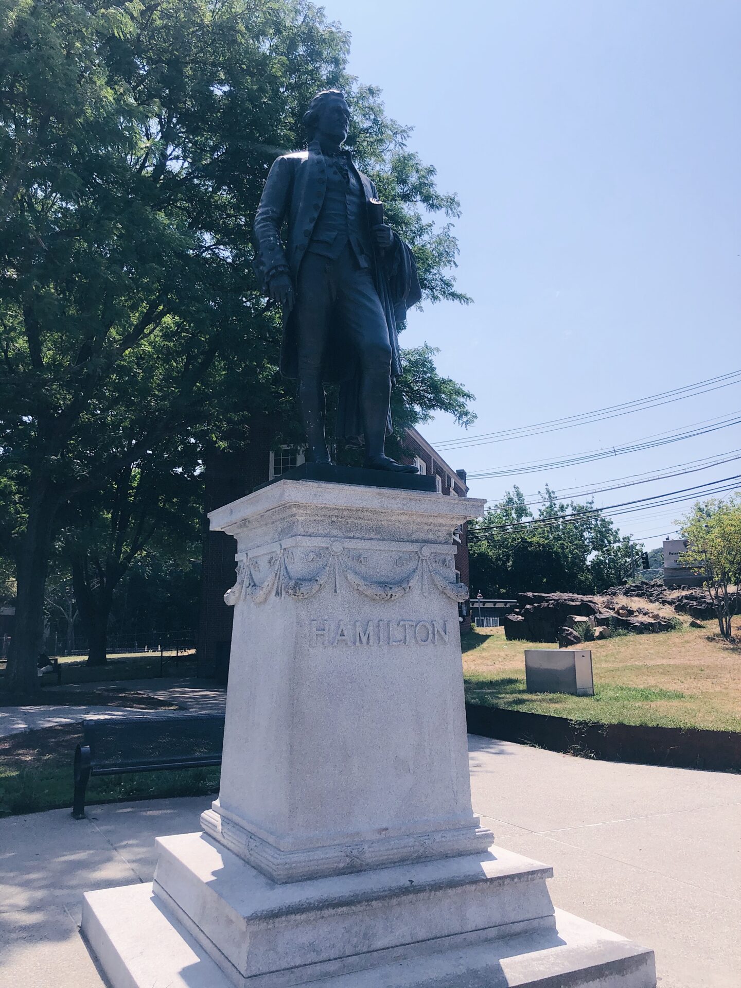 Hamilton Statue Paterson Waterfall 