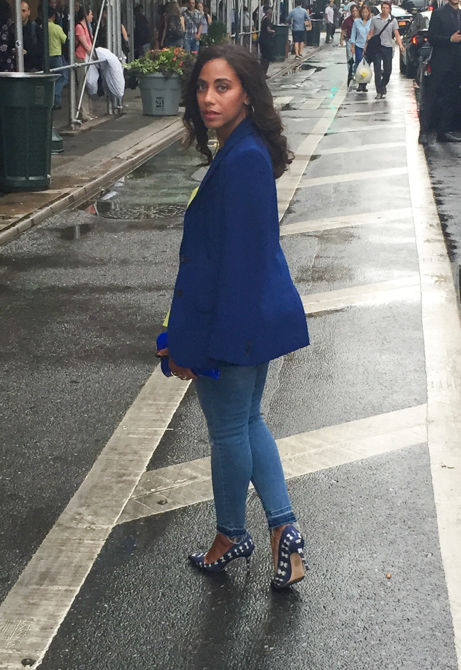 Blue Blazer street style