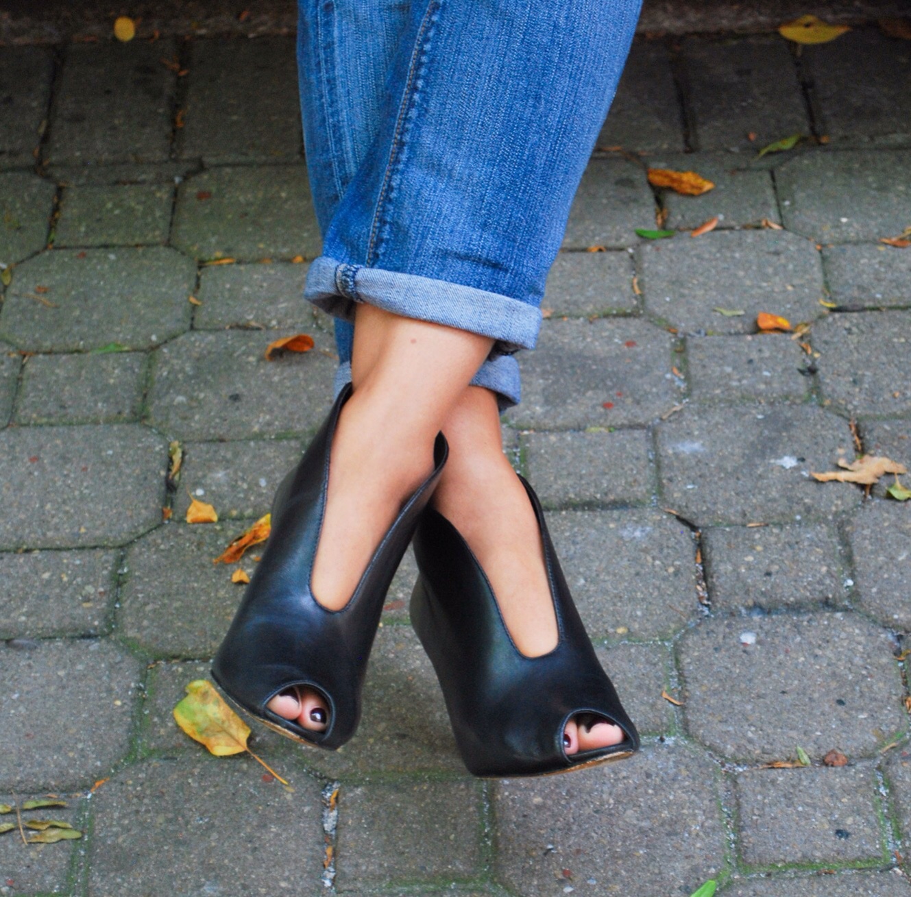 Peep Toe Ankle Booties