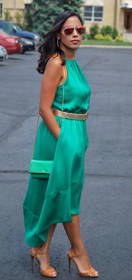 Emerald green dress