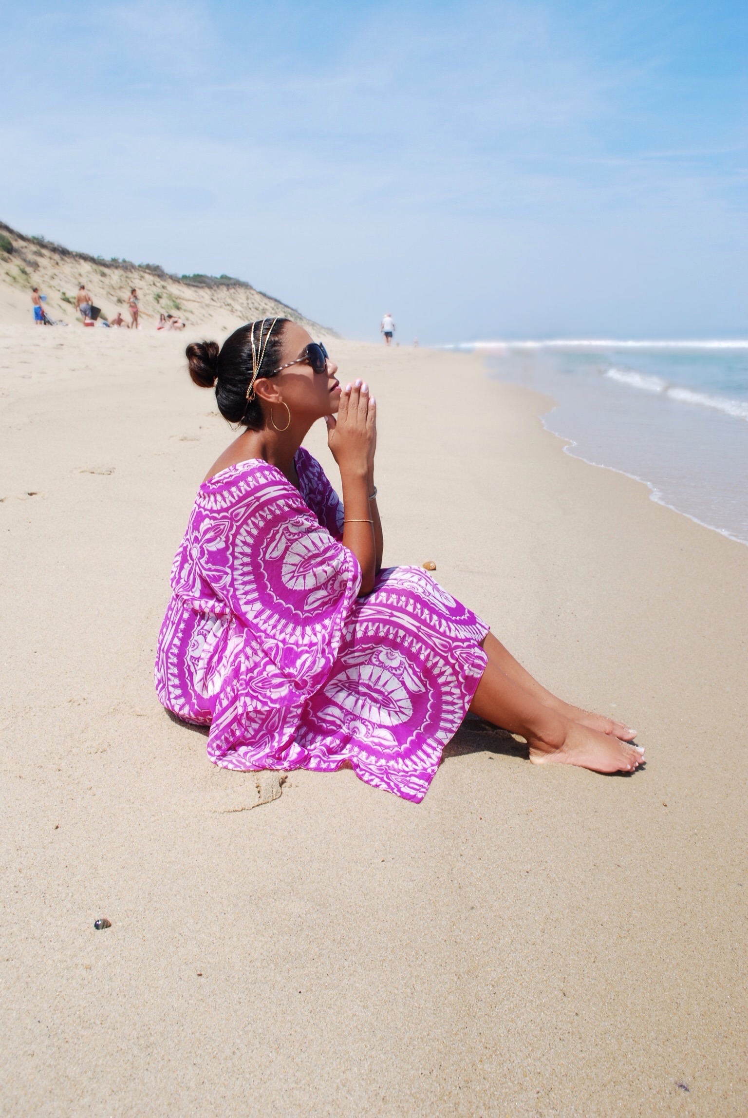 Swim cover up on the beach