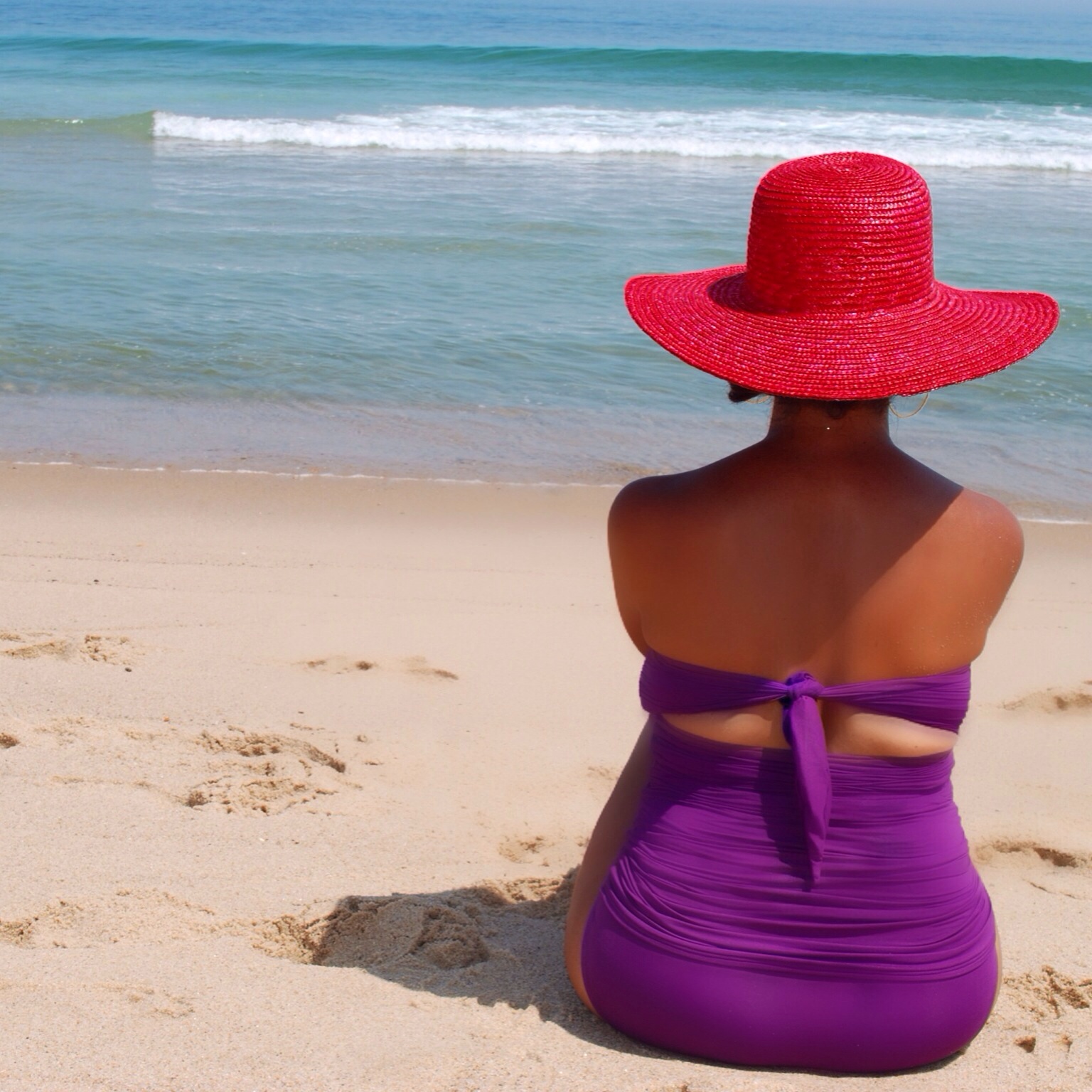 Red beach hat