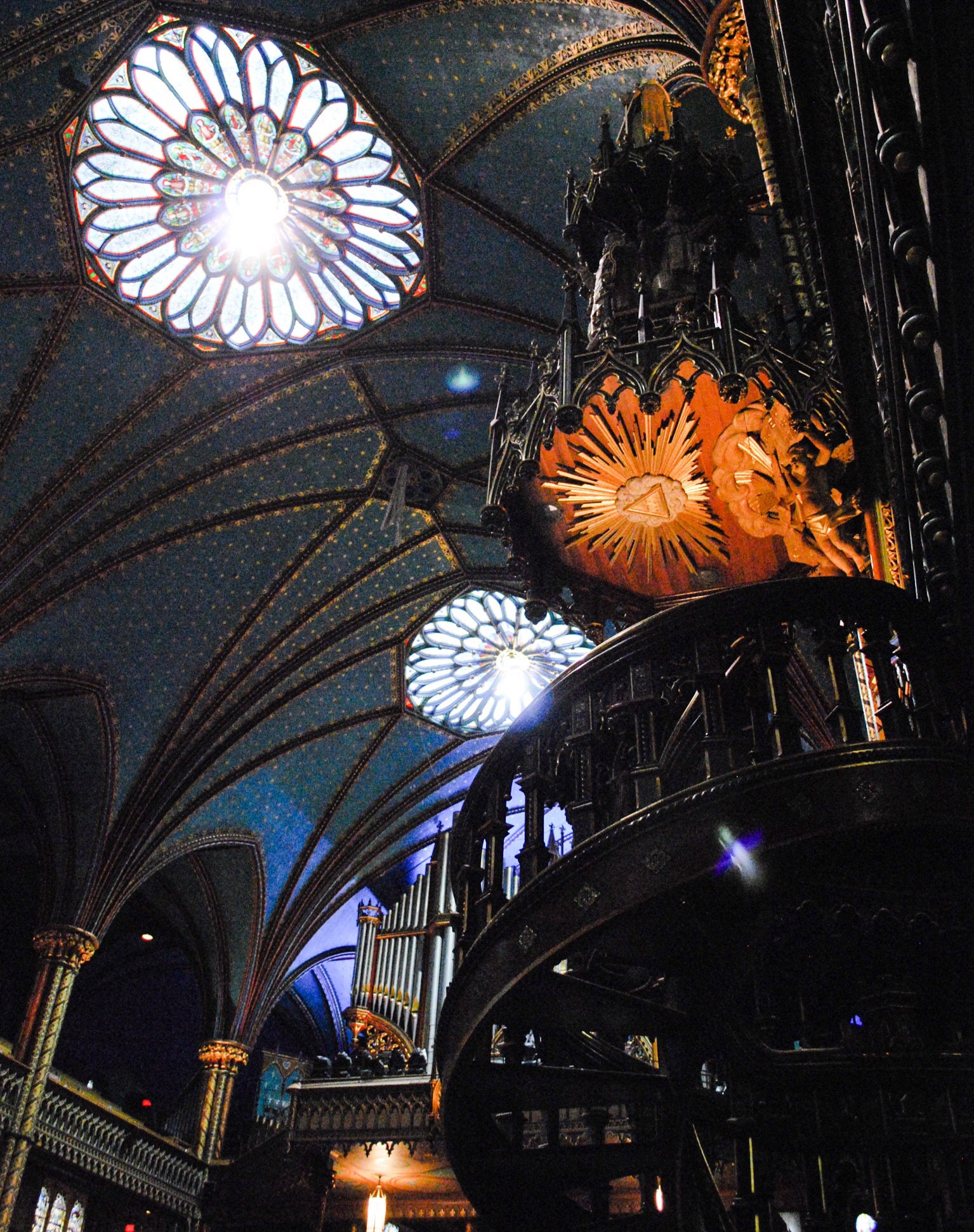 Inside Notre Dame Cathedral Montreal