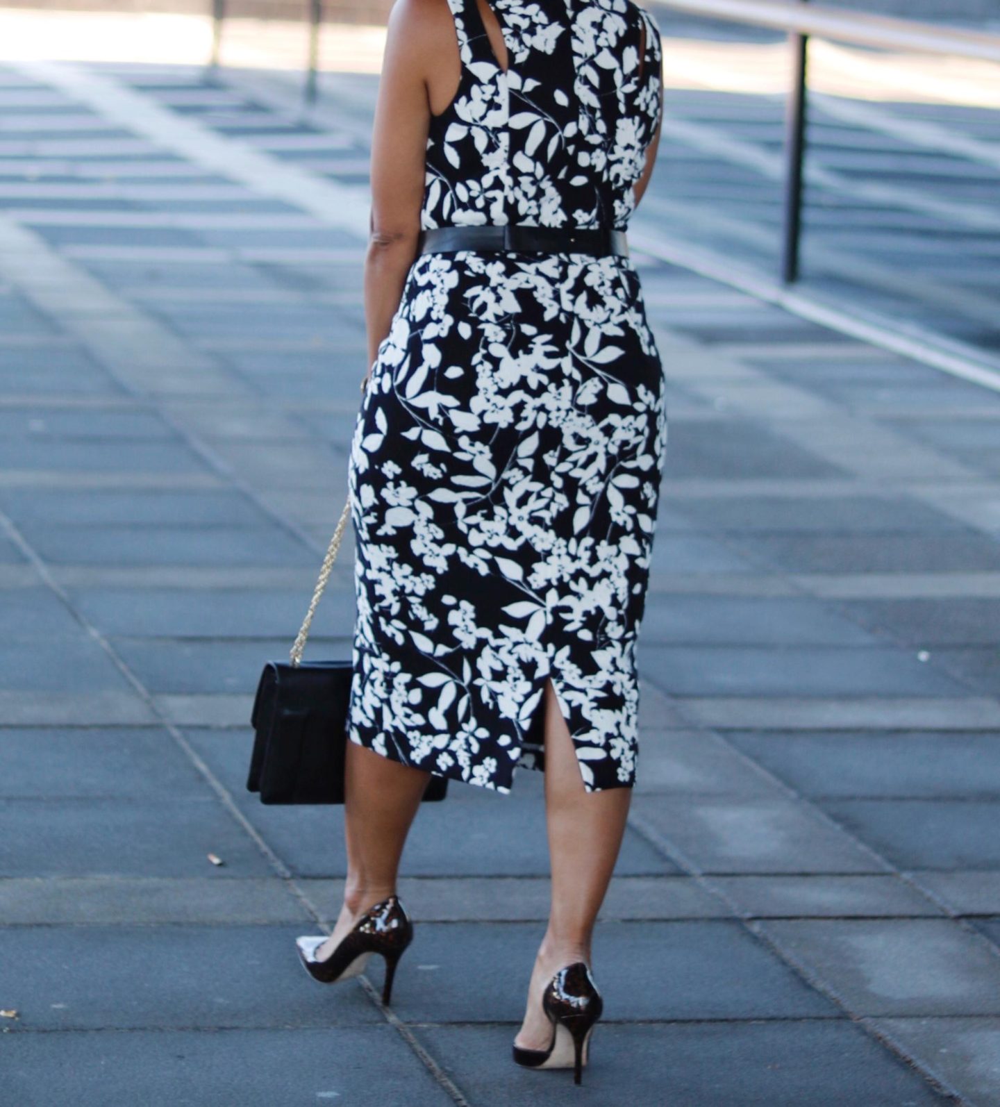 maggy london black and white dress