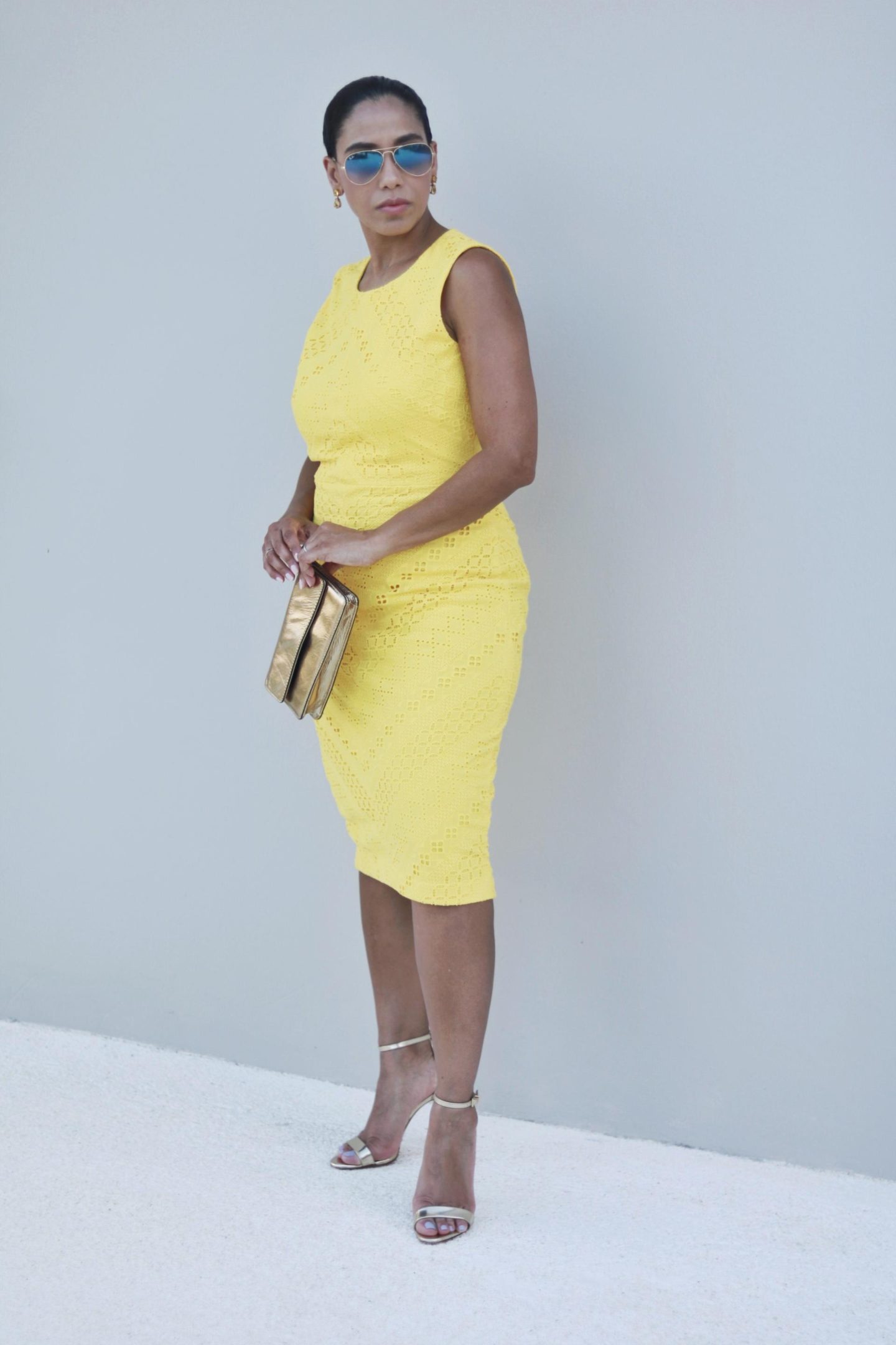 yellow eyelet dress 