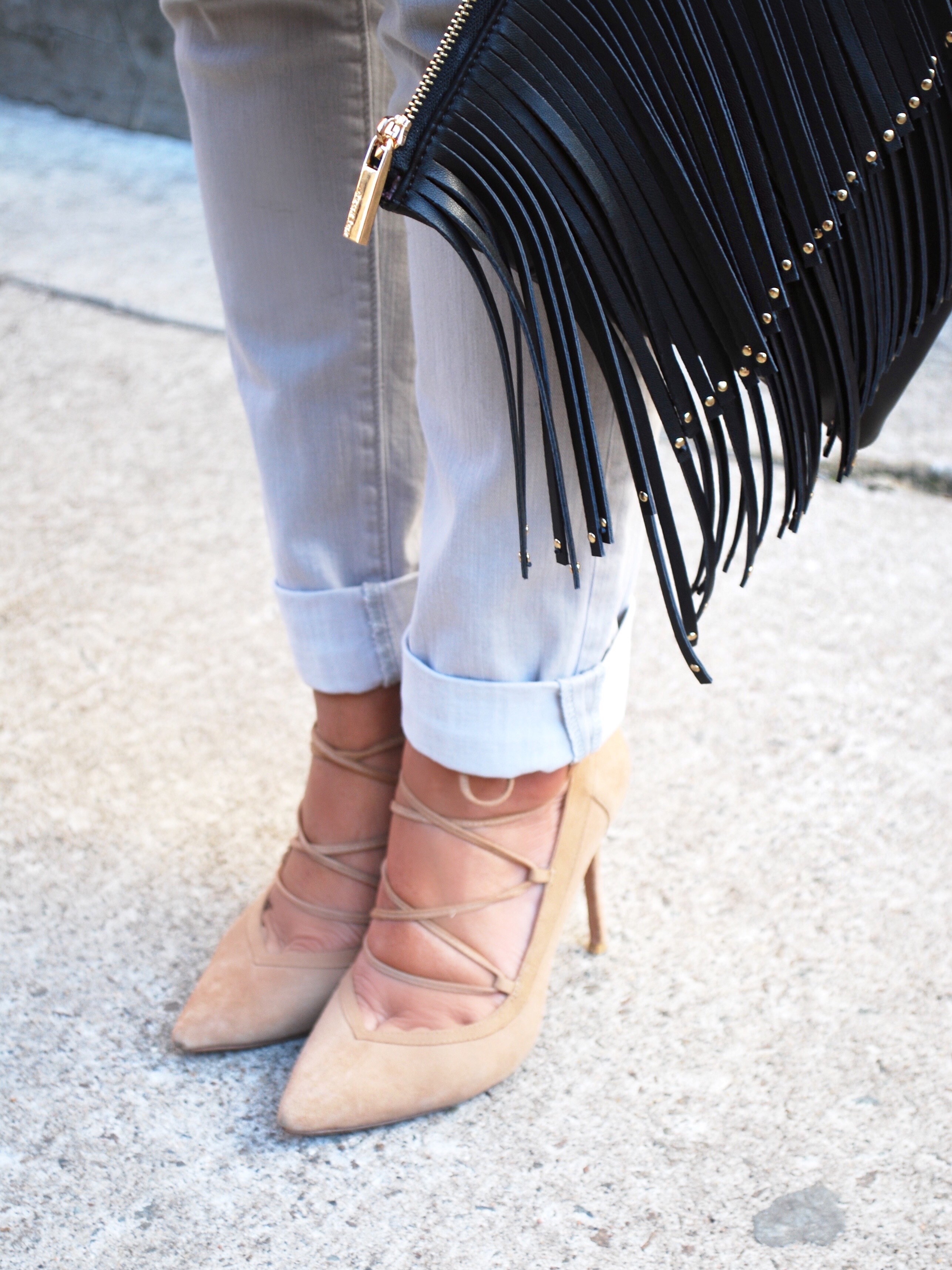 Strappy Suede Pumps