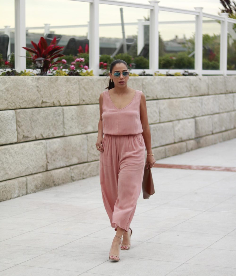 peach jumpsuit