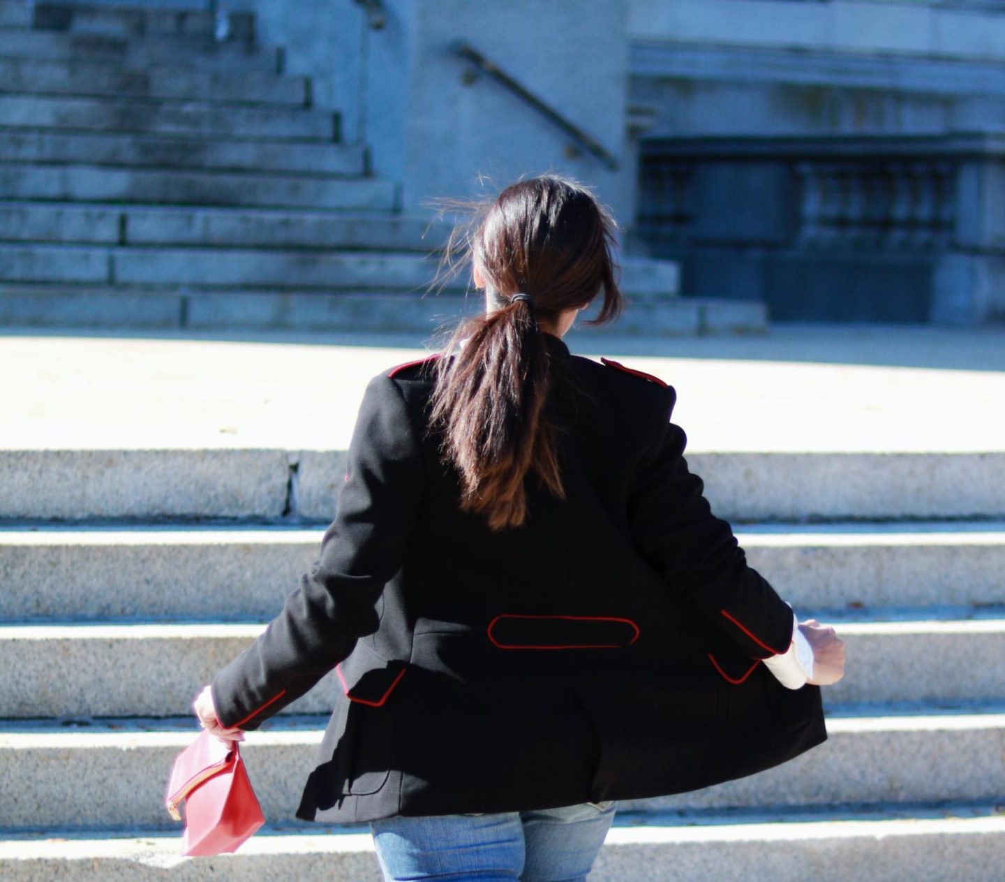 Military Jacket and Ruffle Collar