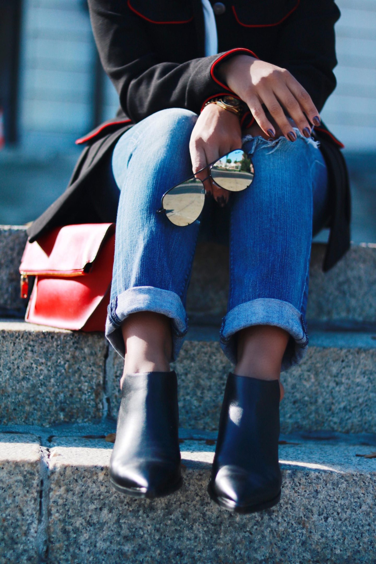 Military Jacket and Ruffle Collar