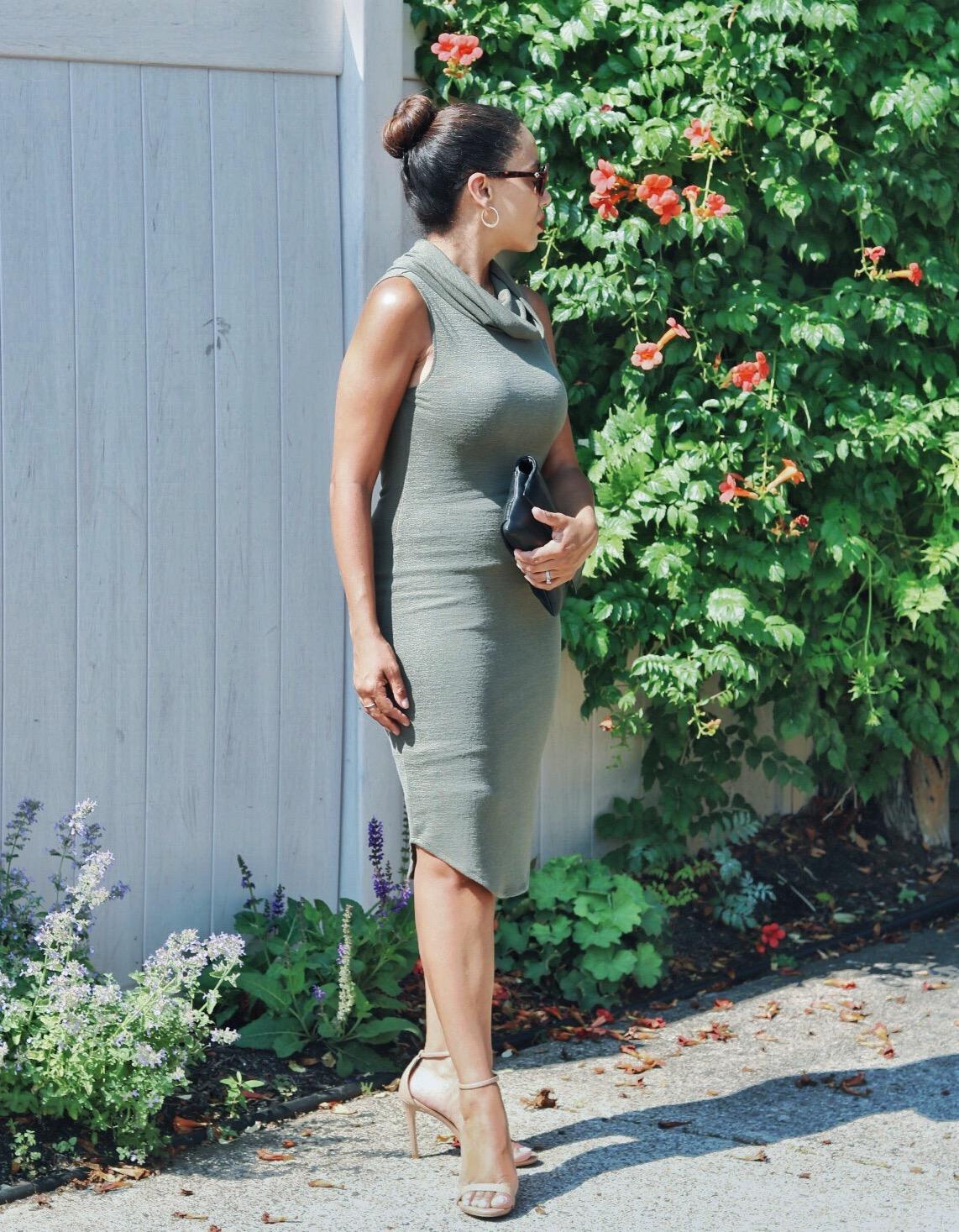 This Season's Gold // Olive sleeveless dress