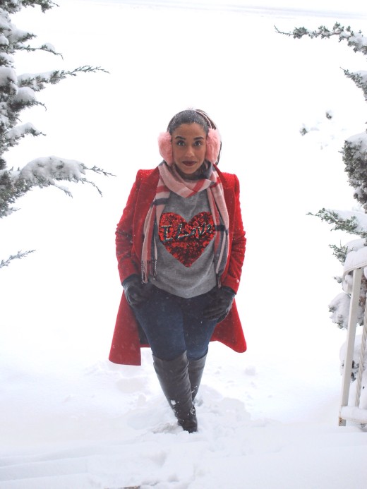 Red and Pink for a snowy Valentine's day