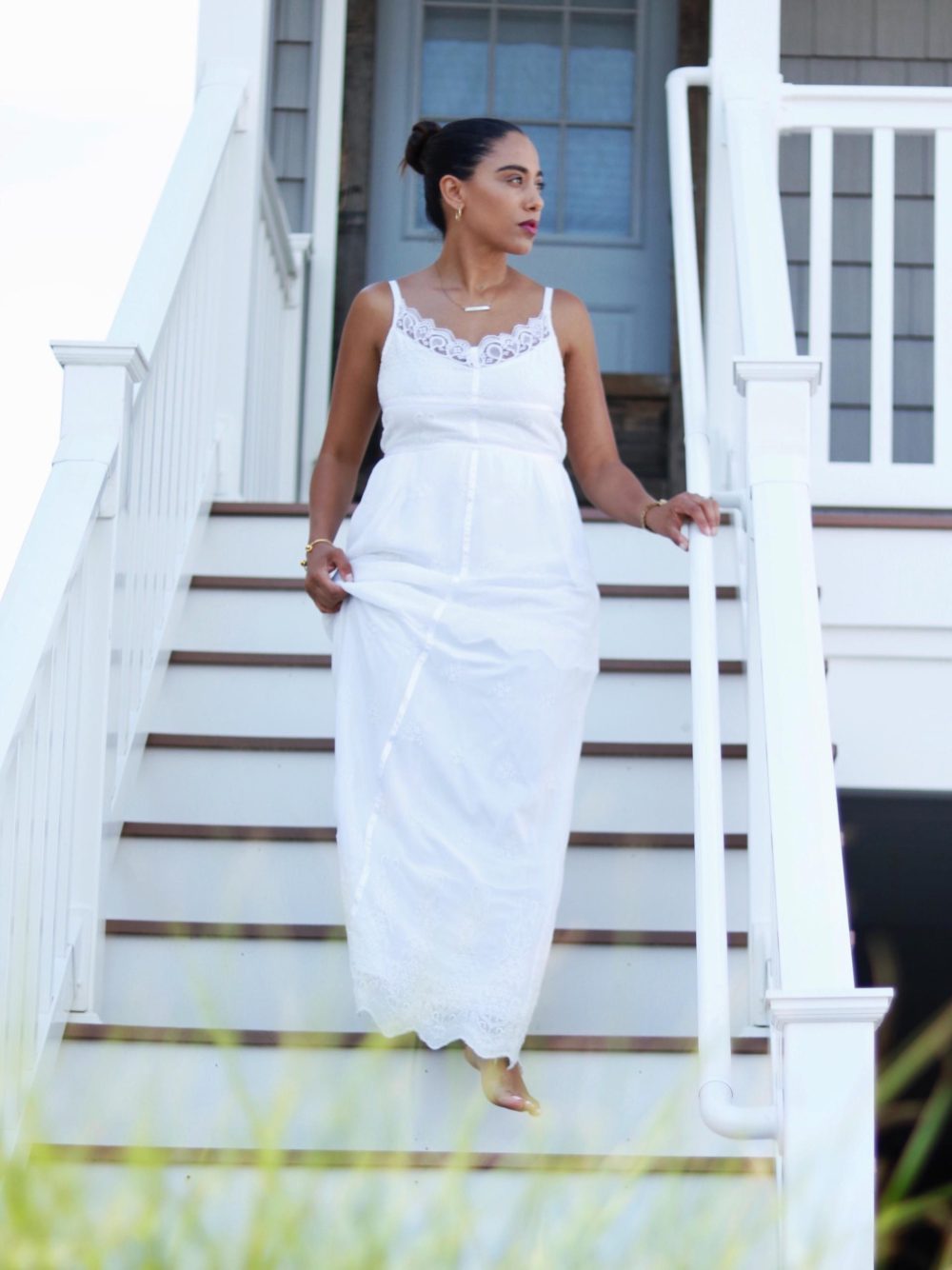 White beach hot sale dress maxi