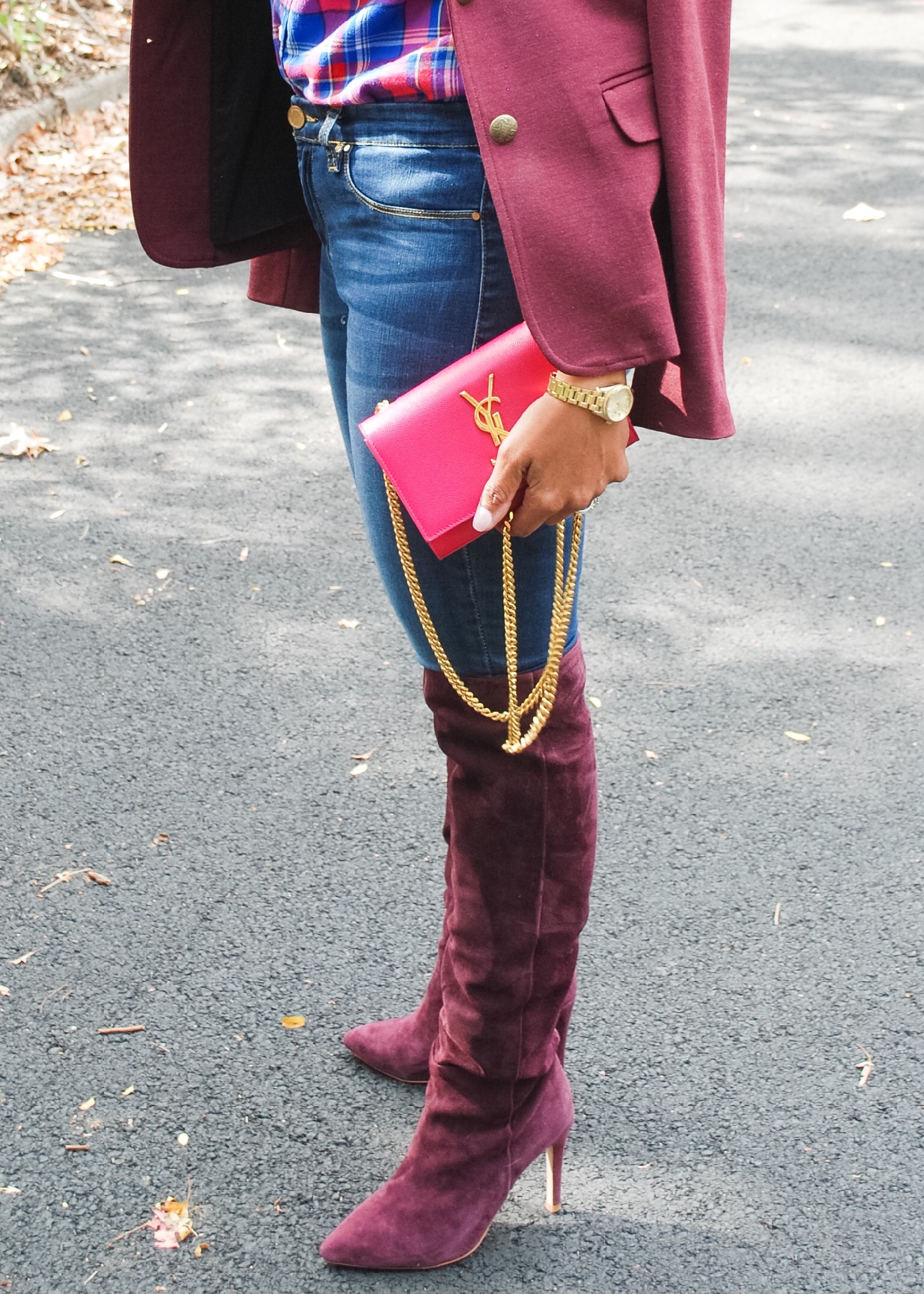 Burgundy Over the Knee Boots 2