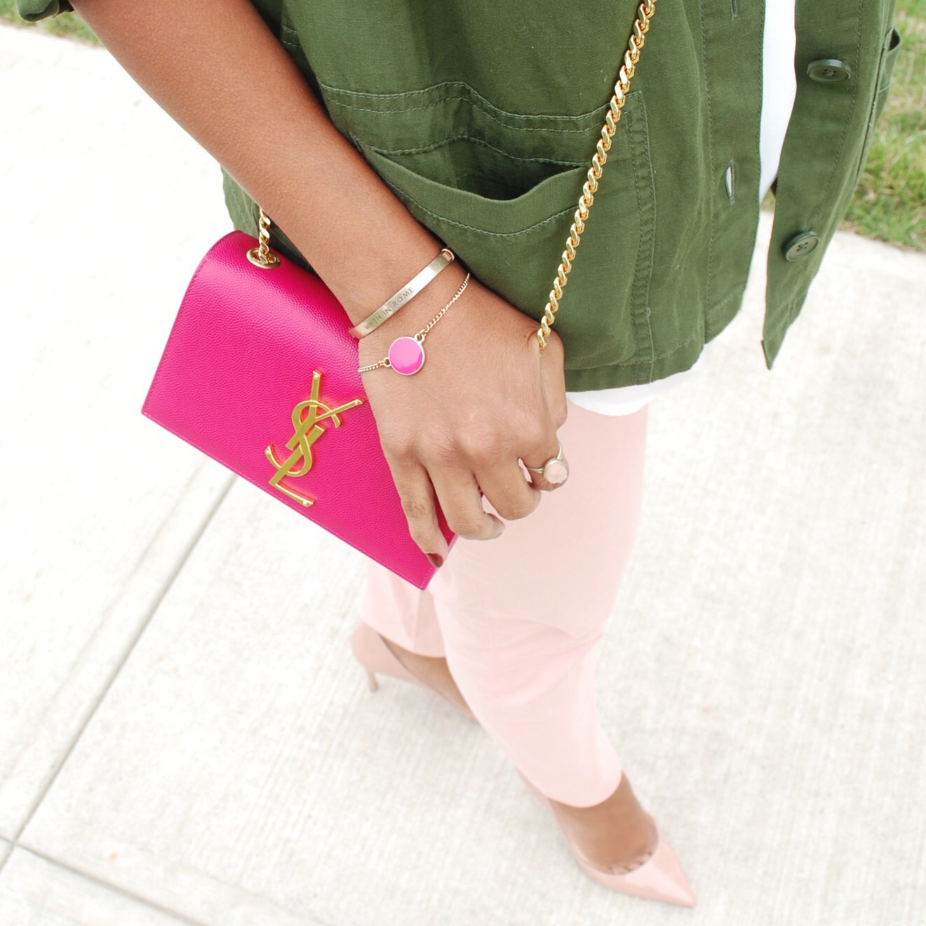 Neon pink ysl discount bag