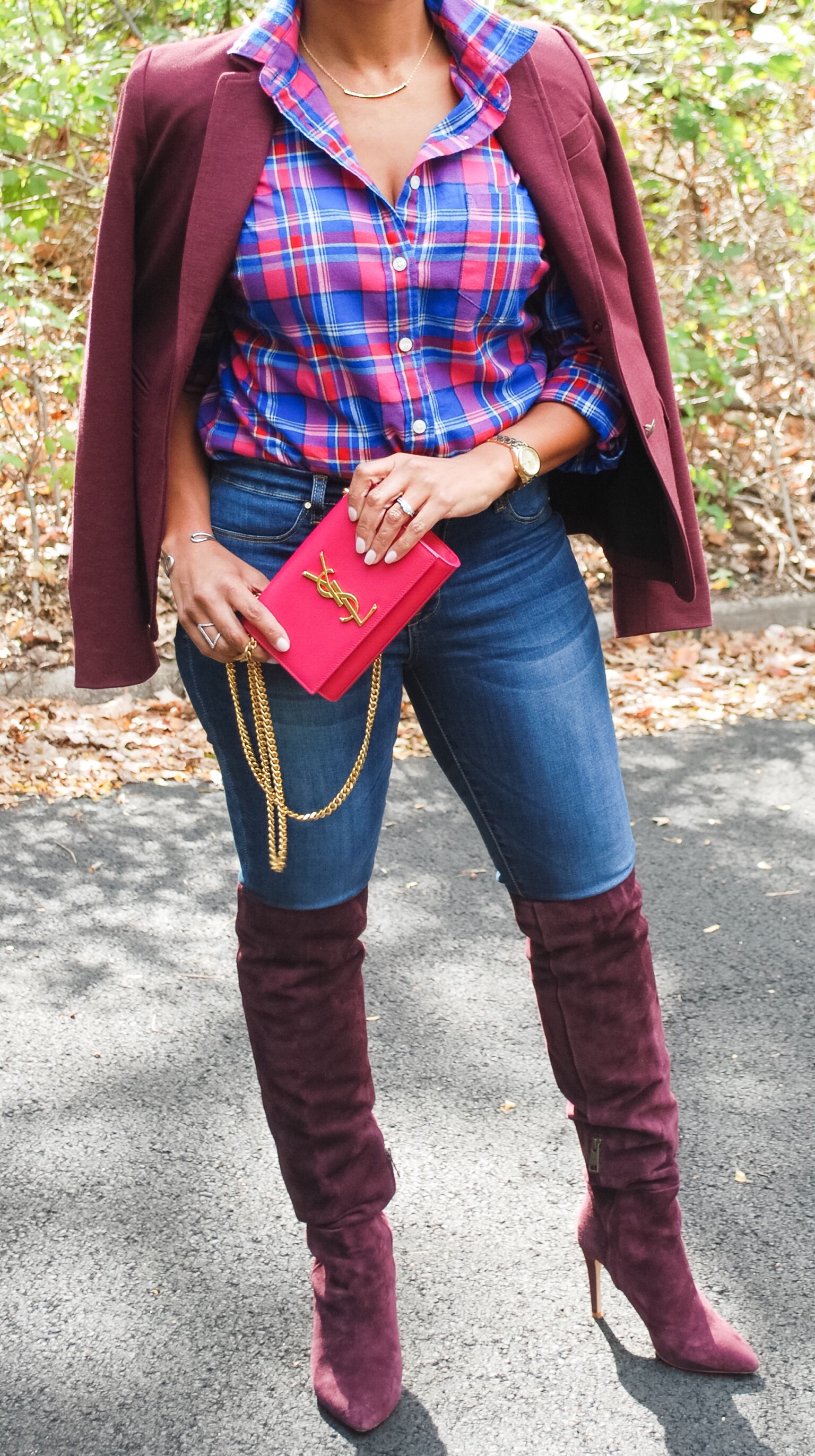 Burgundy Over the Knee Boots 4